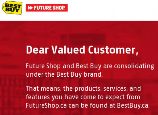 Best Buy Canada is it? Good bye Future Shop. best-buy-canada